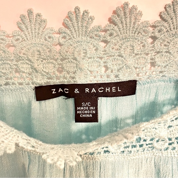 ZAC and RACHEL Women's Blouse with Crochet Lace Trim - S/M - Picture 6 of 7